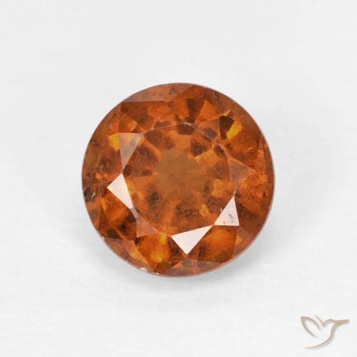 0.94ct Natural Laranja Profundo granada hessonita, Redondo, VS
