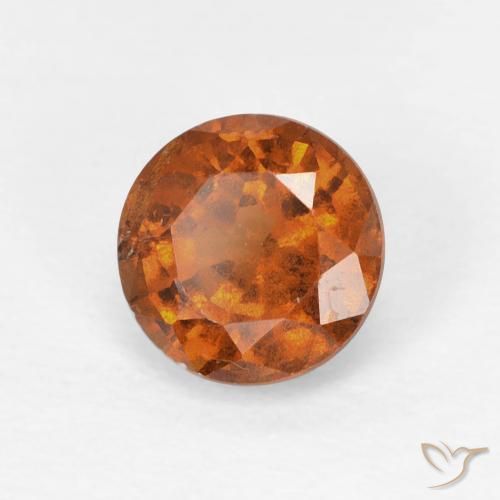 granada hessonita Laranja Profundo Natural 0.94ct, Redondo, VS