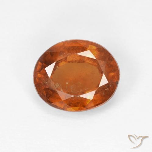 2.12ct Natural âmbar laranja granada hessonita, oval, VS