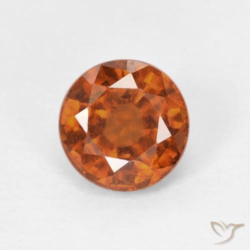 0.94ct Natural âmbar laranja granada hessonita, Redondo, VS