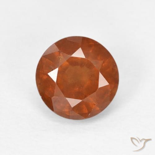 0.91ct Natural Laranja Profundo granada hessonita, Redondo, VS