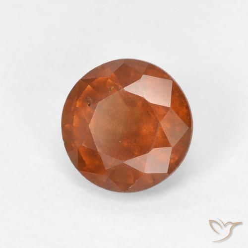 granada hessonita Laranja Profundo Natural 0.91ct, Redondo, VS