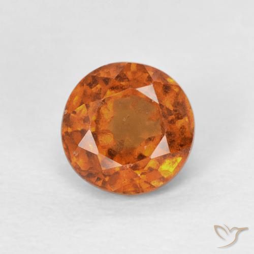 0.95ct Natural Laranja Profundo granada hessonita, Redondo, VS