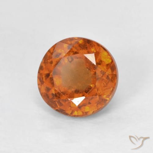 granada hessonita Laranja Profundo Natural 0.95ct, Redondo, VS