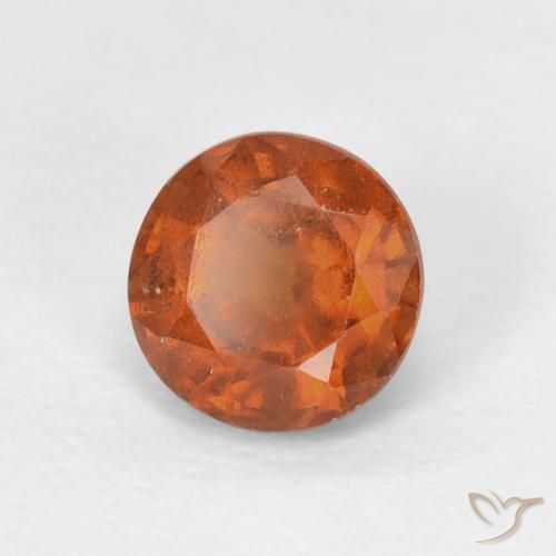 granada hessonita Laranja Profundo Natural 0.98ct, Redondo, VS