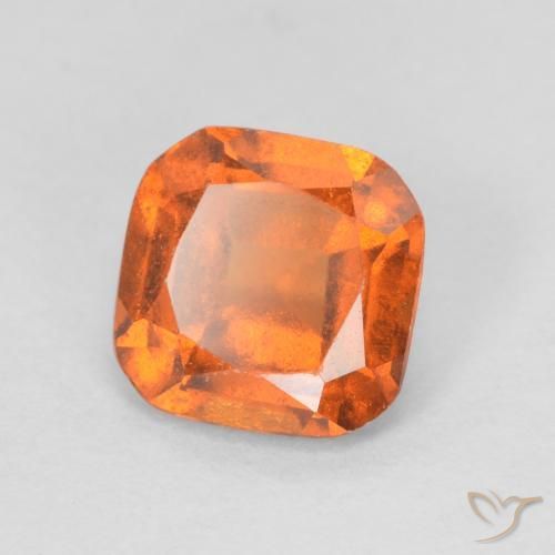 granada hessonita Laranja Médio Natural 1.27ct, Almofada, VVS-VS