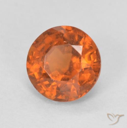 granada hessonita Laranja Profundo Natural 0.86ct, Redondo, VVS-VS