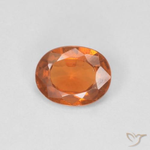 0.82ct Natural Laranja Profundo granada hessonita, oval, VVS-VS