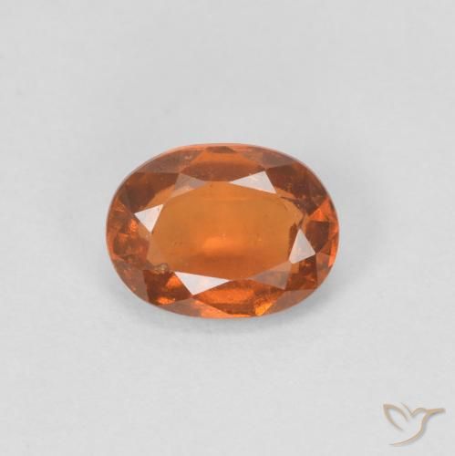 0.96ct Natural Medium Dark-Orange granada hessonita, oval, VVS-VS