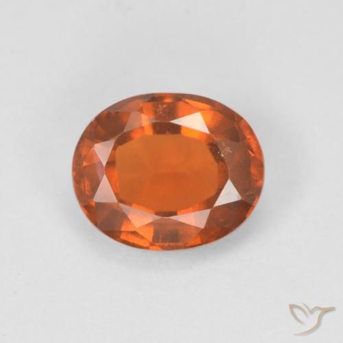 1.43ct Natural laranja avermelhado granada hessonita, oval, VVS-VS