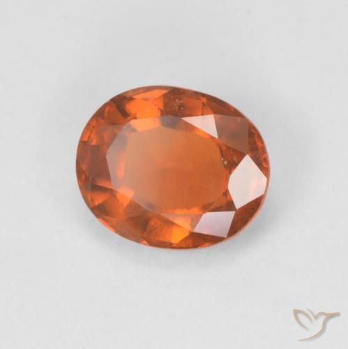 granada hessonita laranja avermelhado Natural 1.43ct, oval, VVS-VS