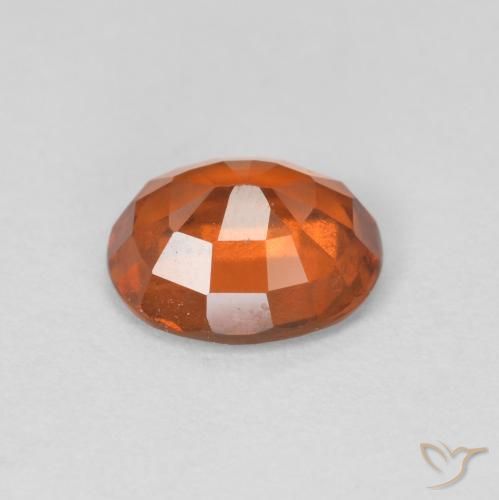 granada hessonita laranja avermelhado Natural 1.43ct, oval, VVS-VS