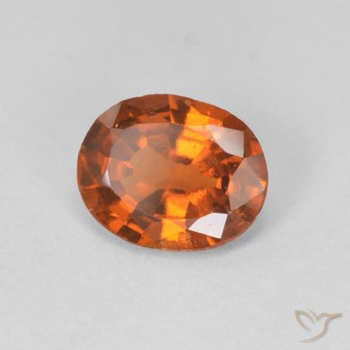 granada hessonita Medium Dark-Orange Natural 1.08ct, oval, VVS-VS