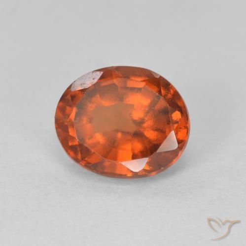 granada hessonita fogo laranja Natural 1.60ct, oval, VVS-VS