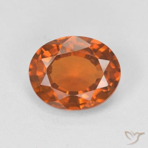 1.67ct Natural Medium Dark-Orange granada hessonita, oval, VVS-VS