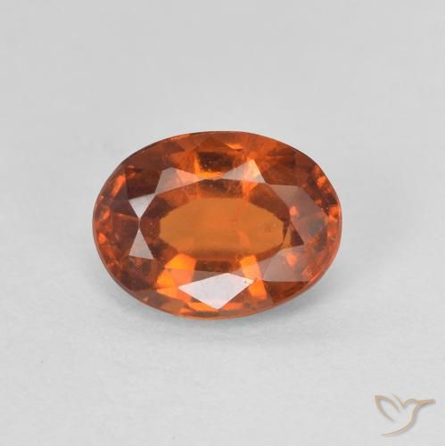 1.22ct Natural âmbar laranja granada hessonita, oval, VVS-VS