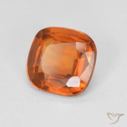 granada hessonita Laranja Médio Natural 1.57ct, Almofada, VVS-VS