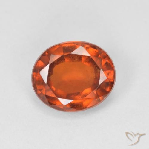 1.48ct Natural laranja avermelhado granada hessonita, oval, VVS-VS