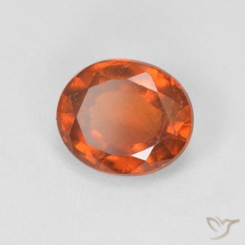 granada hessonita laranja avermelhado Natural 1.48ct, oval, VVS-VS