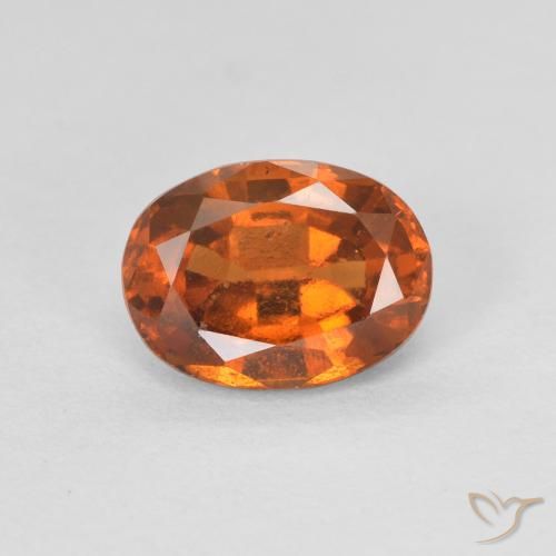 1.27ct Natural Medium Dark-Orange granada hessonita, oval, VVS-VS