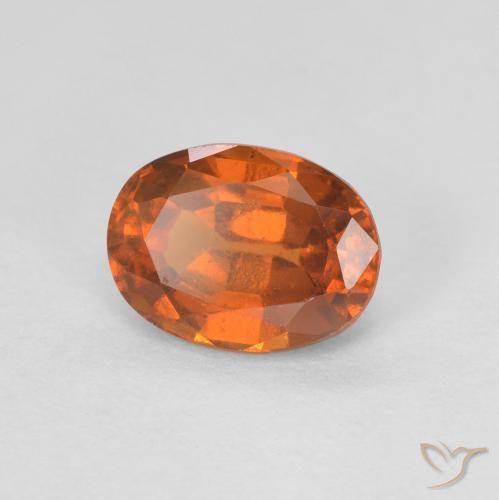 granada hessonita Medium Dark-Orange Natural 1.27ct, oval, VVS-VS