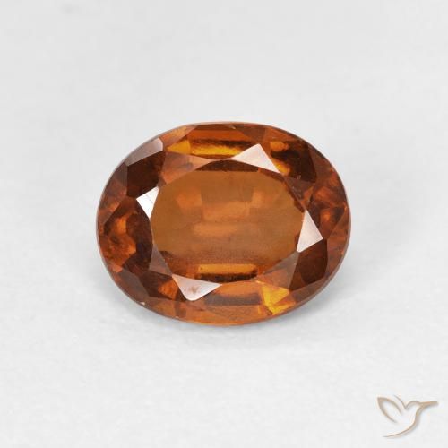 1.60ct Natural Medium Dark-Orange granada hessonita, oval, VVS-VS