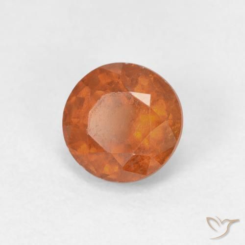 granada hessonita Laranja Médio Natural 1.09ct, Redondo, VS