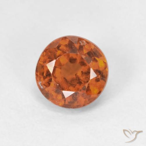 1.10ct Natural Laranja Profundo granada hessonita, Redondo, VS