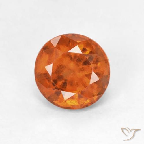 1.01ct Natural Laranja Profundo granada hessonita, Redondo, VS