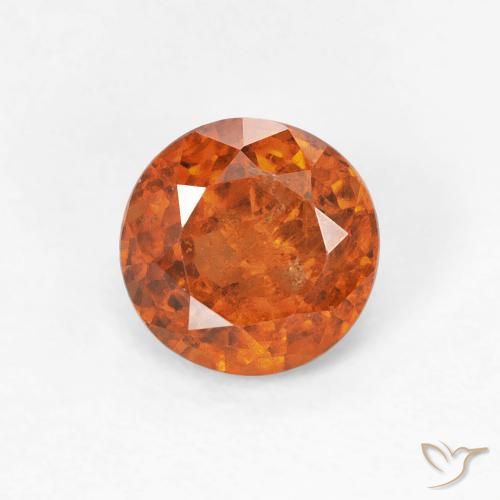 1.07ct Natural Laranja Profundo granada hessonita, Redondo, VS