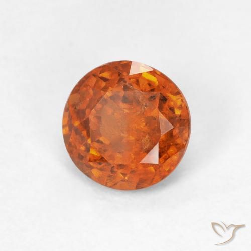 granada hessonita Laranja Profundo Natural 1.07ct, Redondo, VS