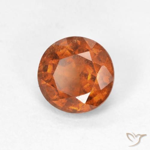 granada hessonita Laranja Profundo Natural 1.06ct, Redondo, VS