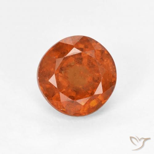 1.04ct Natural Laranja Profundo granada hessonita, Redondo, VS