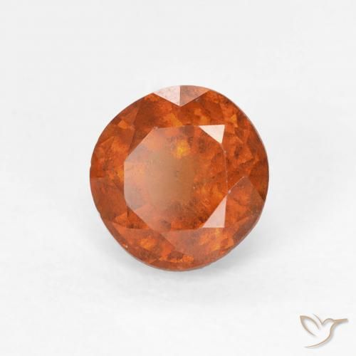 granada hessonita Laranja Profundo Natural 1.04ct, Redondo, VS