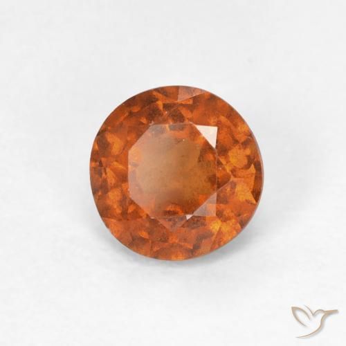 granada hessonita Laranja Profundo Natural 0.81ct, Redondo, VS