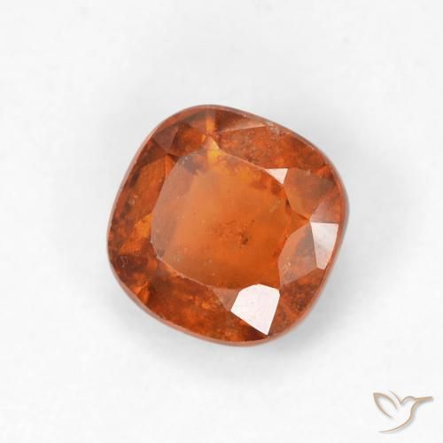 granada hessonita Laranja Profundo Natural 1.33ct, Almofada, VS