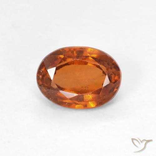 0.83ct Natural Medium Dark-Orange granada hessonita, oval, VS