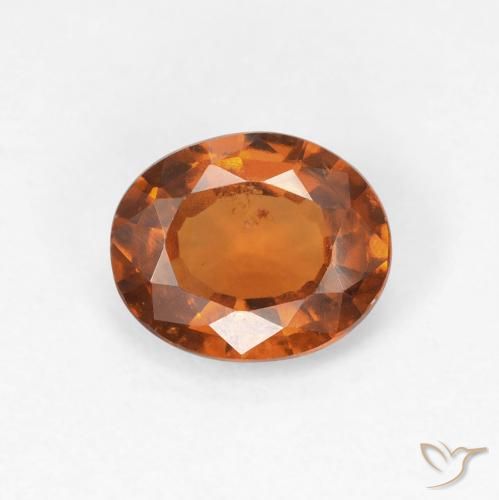 1.18ct Natural Medium Dark-Orange granada hessonita, oval, VS