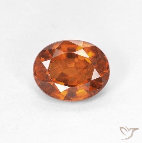1.29ct Natural Medium Dark-Orange granada hessonita, oval, VS