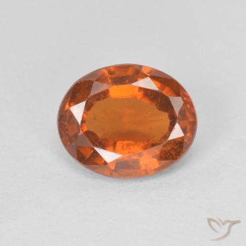 1.37ct Natural laranja avermelhado granada hessonita, oval, VS