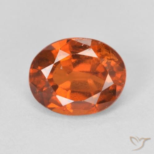 2.06ct Natural Medium Dark-Orange granada hessonita, oval, VS