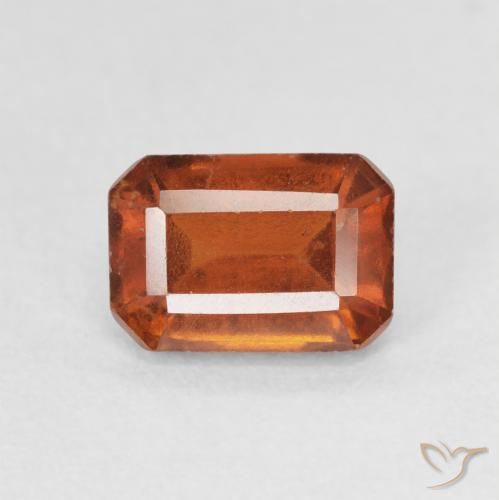 1.69ct Natural laranja avermelhado granada hessonita, Corte Esmeralda, VS-SI