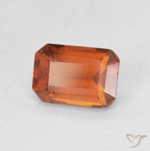 granada hessonita laranja avermelhado Natural 1.69ct, Corte Octógono / Esmeralda, VS-SI