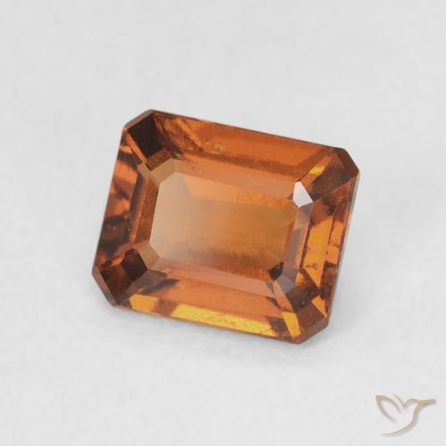 granada hessonita Laranja Médio Natural 1.18ct, Corte Octógono / Esmeralda, VVS-VS