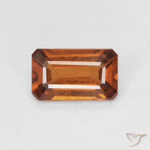 1.23ct Natural Laranja Profundo granada hessonita, Corte Esmeralda, VVS-VS