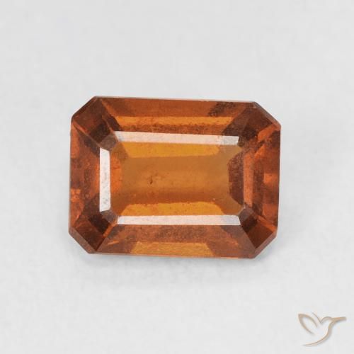 1.44ct Natural Laranja Profundo granada hessonita, Corte Esmeralda, VVS-VS