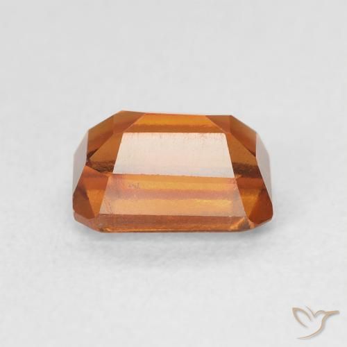 granada hessonita Laranja Profundo Natural 1.50ct, Corte Octógono / Esmeralda, VVS-VS