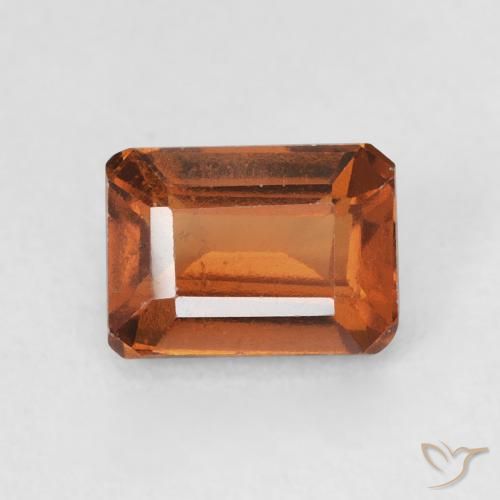 1.50ct Natural Medium Dark-Orange granada hessonita, Corte Esmeralda, VVS-VS
