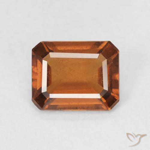 1.27ct Natural Medium Dark-Orange granada hessonita, Corte Esmeralda, VVS-VS