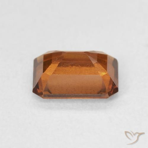 granada hessonita Medium Dark-Orange Natural 1.27ct, Corte Octógono / Esmeralda, VVS-VS